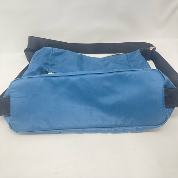 Vintage Blue Convertible Backpack, Large Nylon Shoulder Bag | Sondra Roberts - Picture 8 of 14